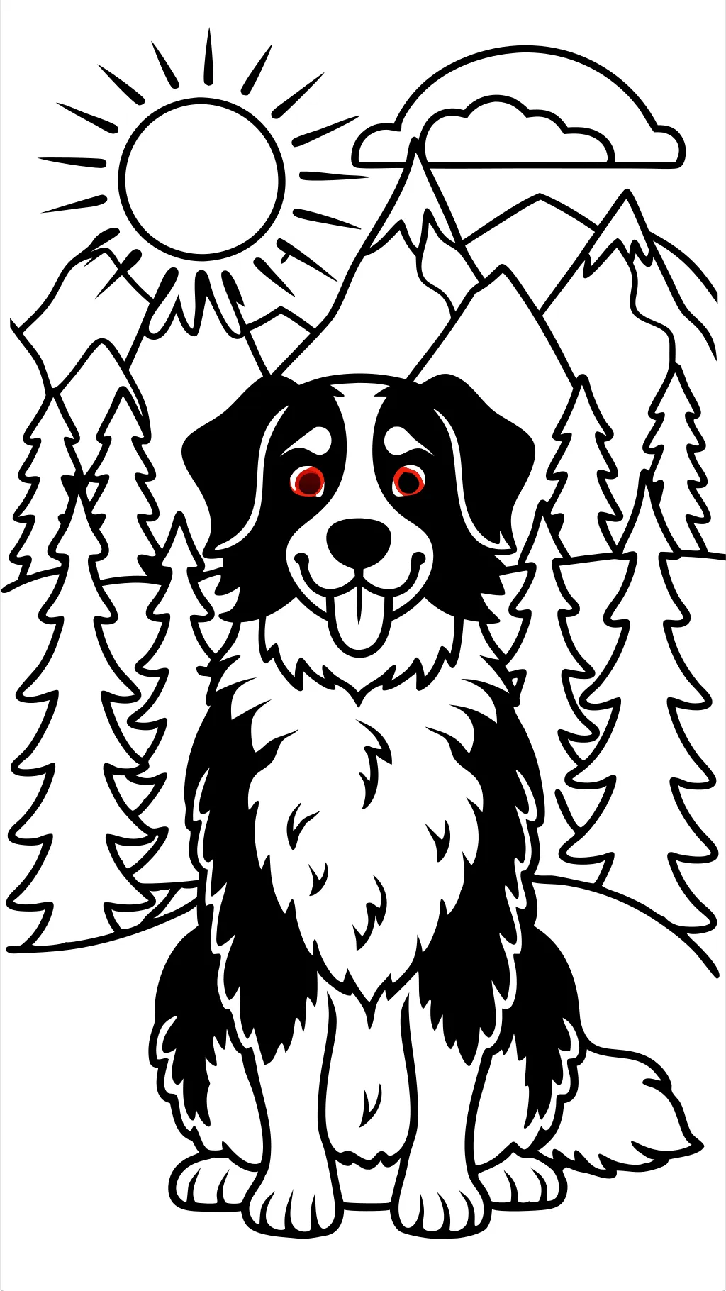 coloriage de chien de montagne bernois